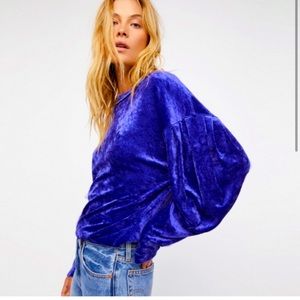 NWT Free People Oversized Velvet Milan Pullover XS